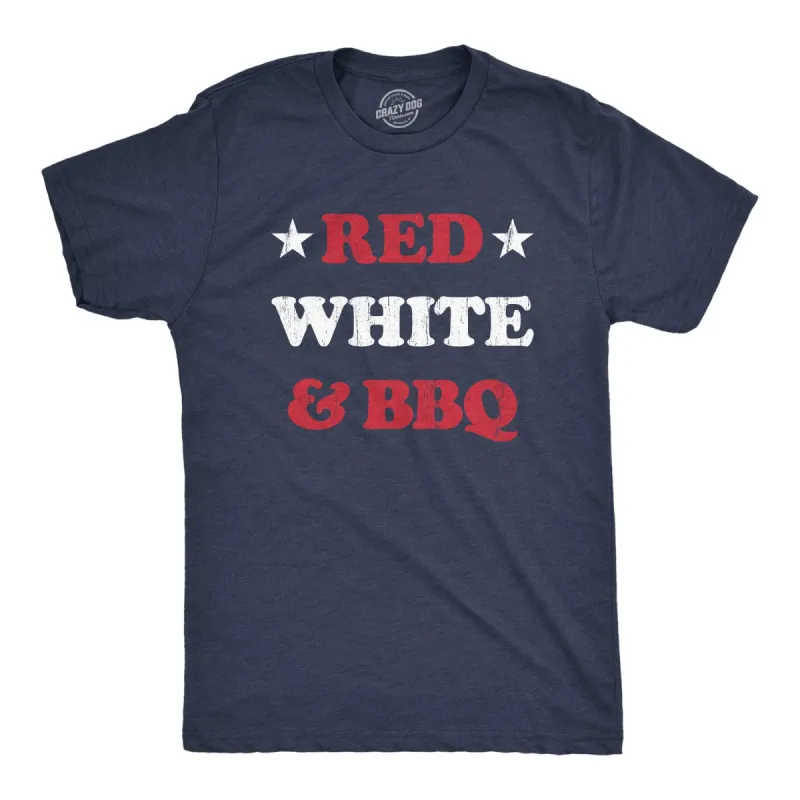 Red White And BBQ Men's T Shirt sold by Crazy Dog T-Shirts