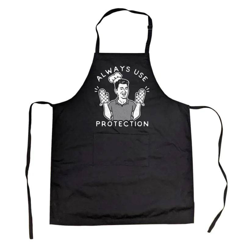 Always Use Protection Man Cookout Apron sold by Crazy Dog T-Shirts