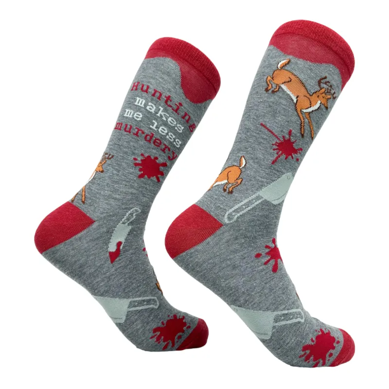 Men's Hunting Makes Me Less Murdery Socks sold by Crazy Dog T-Shirts