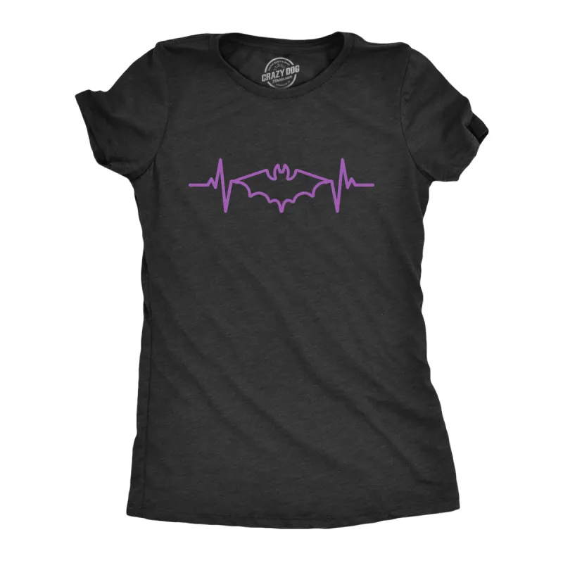 Bat Heart Beat Women's T Shirt sold by Crazy Dog T-Shirts