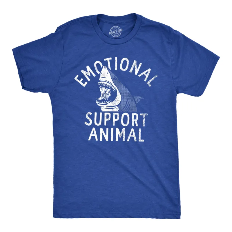 Emotional Support Animal Shark Men's T Shirt sold by Crazy Dog T-Shirts
