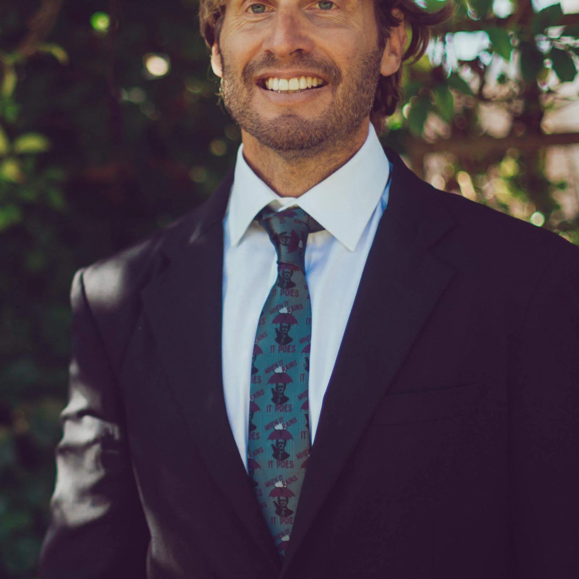 When It Rains It Poes Neck Tie Tie sold by Crazy Dog T-Shirts product image thumbnail 3