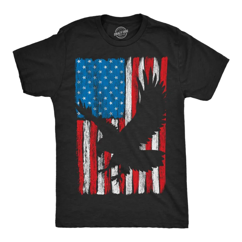 Eagle In Flag Men's T Shirt sold by Crazy Dog T-Shirts