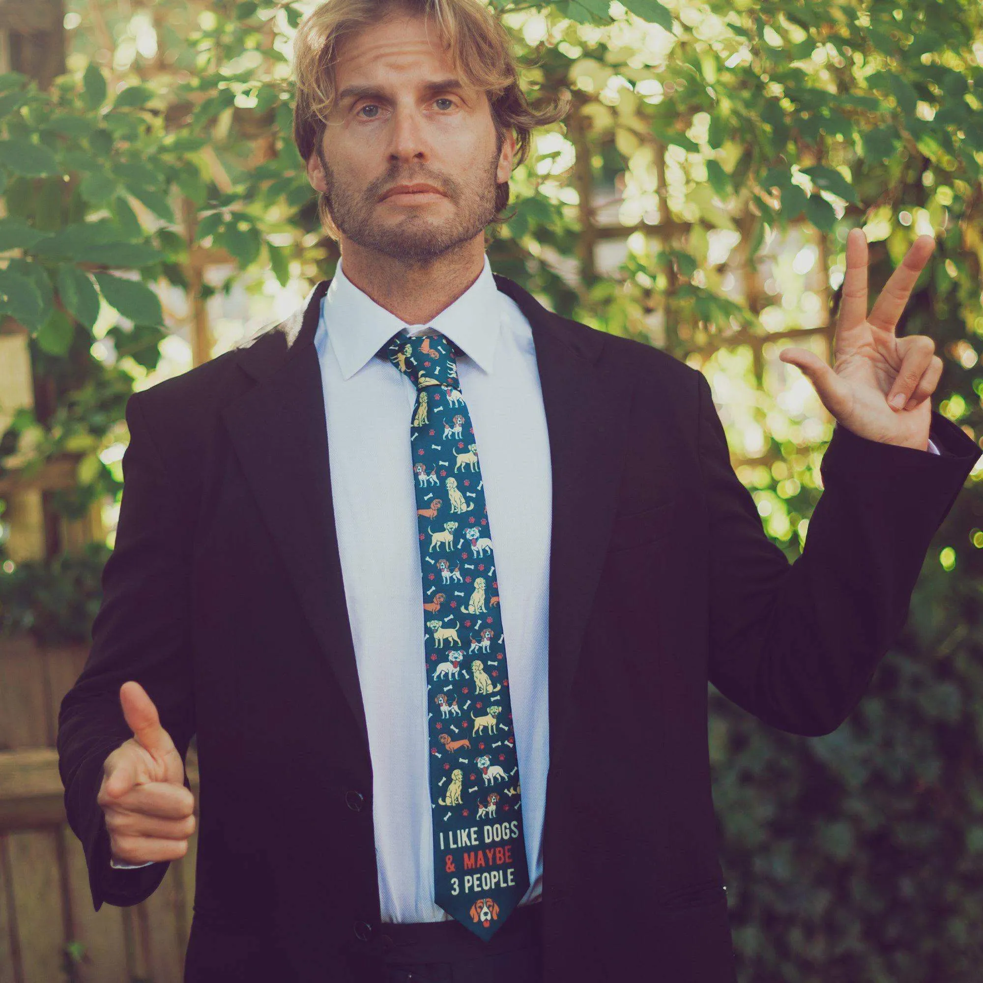 I Like Dogs And Maybe 3 People Neck Tie Tie sold by Crazy Dog T-Shirts product image thumbnail 4