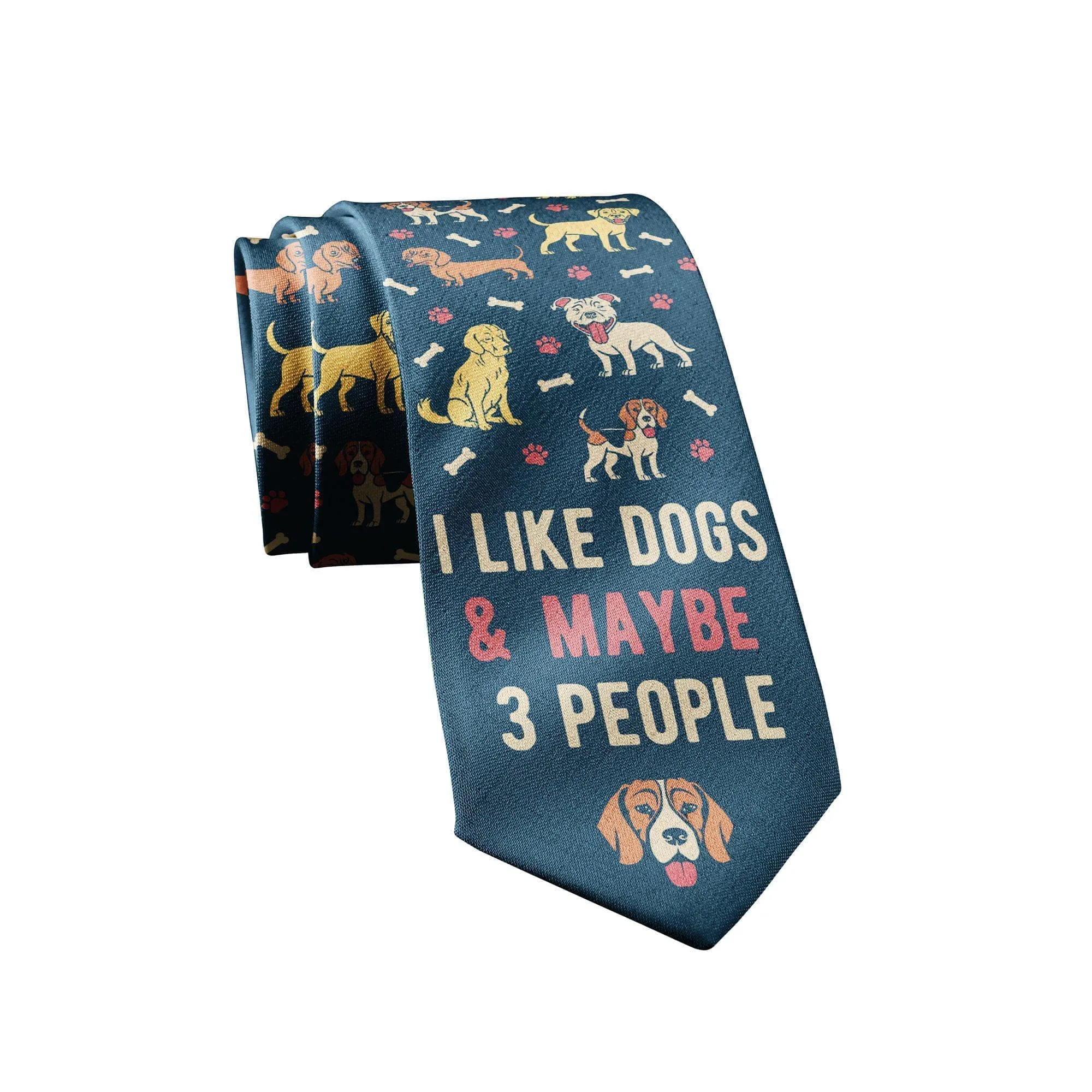 I Like Dogs And Maybe 3 People Neck Tie Tie sold by Crazy Dog T-Shirts