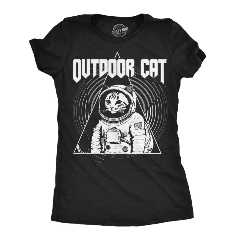 Outdoor Cat Space Women's T Shirt sold by Crazy Dog T-Shirts