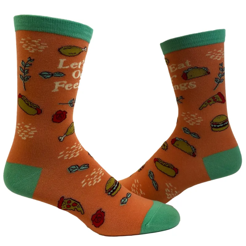Womens Let's Eat Our Feelings Socks sold by Crazy Dog T-Shirts