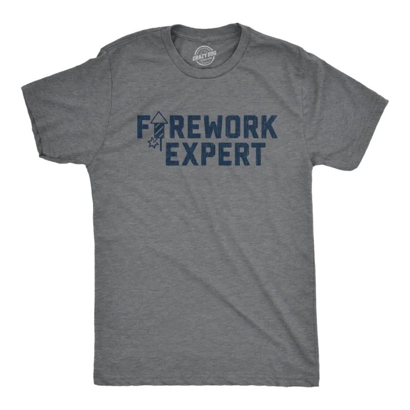 Firework Expert Men's T Shirt sold by Crazy Dog T-Shirts