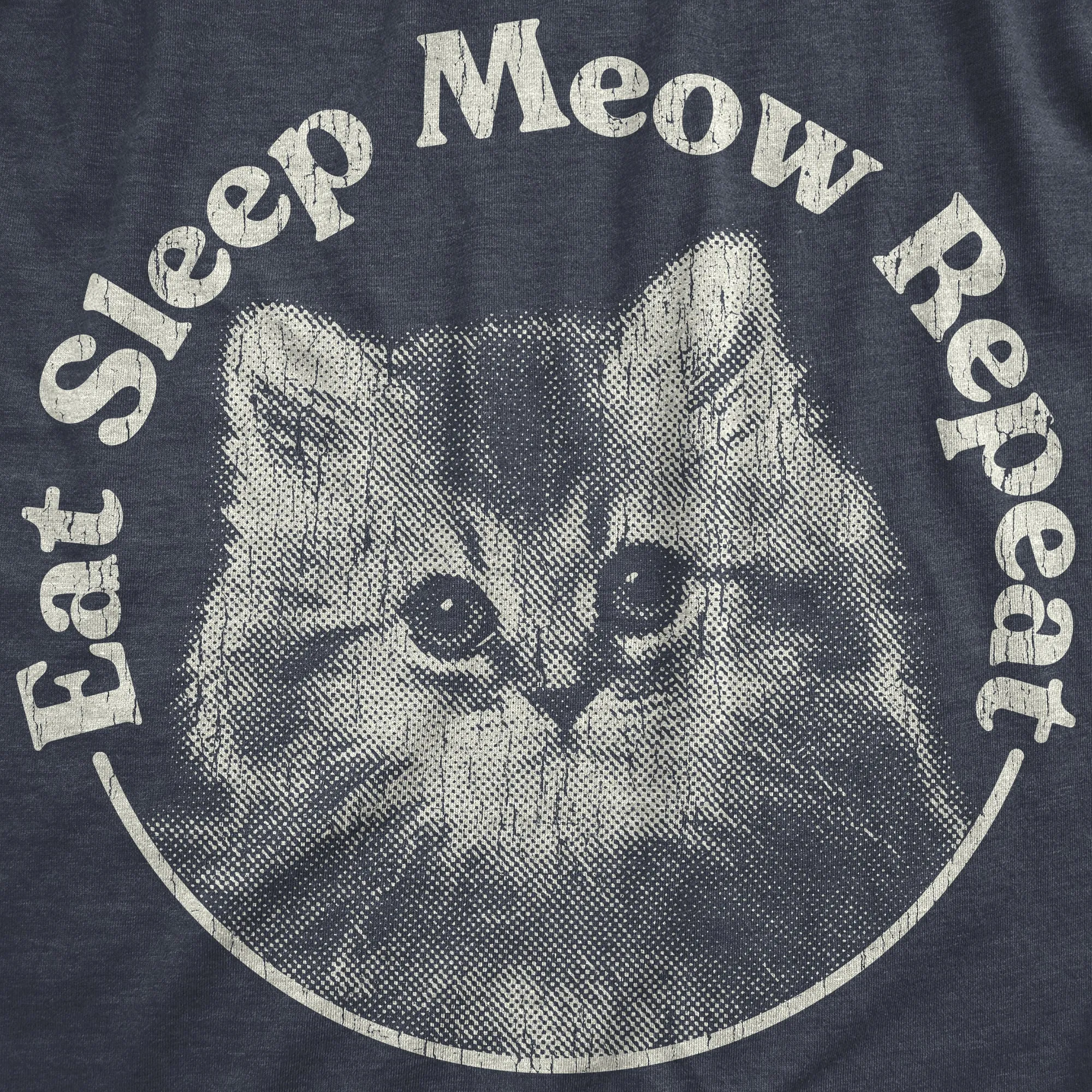 Eat Sleep Meow Repeat Men's T Shirt sold by Crazy Dog T-Shirts product image thumbnail 2