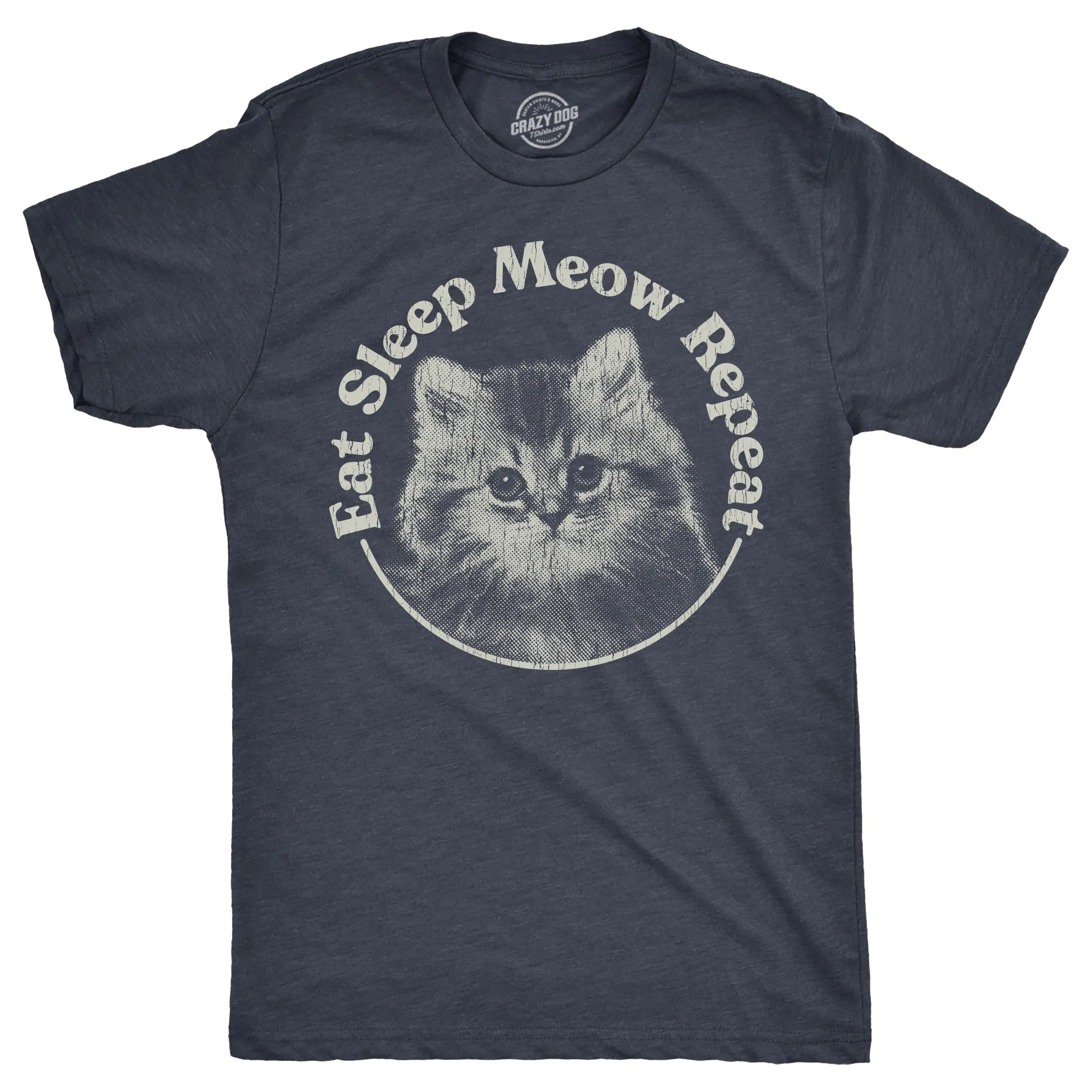Eat Sleep Meow Repeat Men's T Shirt sold by Crazy Dog T-Shirts