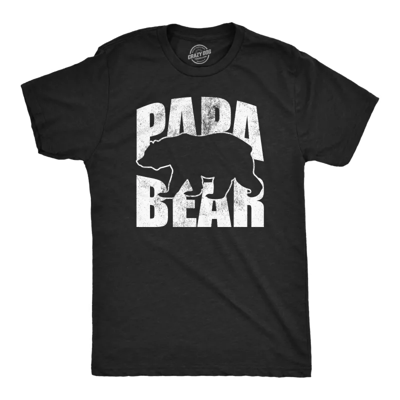 Papa Bear Silhouette Men's T Shirt sold by Crazy Dog T-Shirts