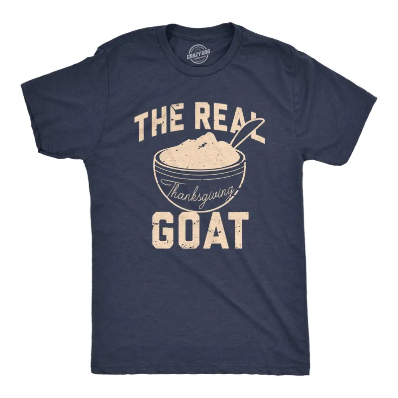 The Real Thanksgiving GOAT Men's T Shirt sold by Crazy Dog T-Shirts