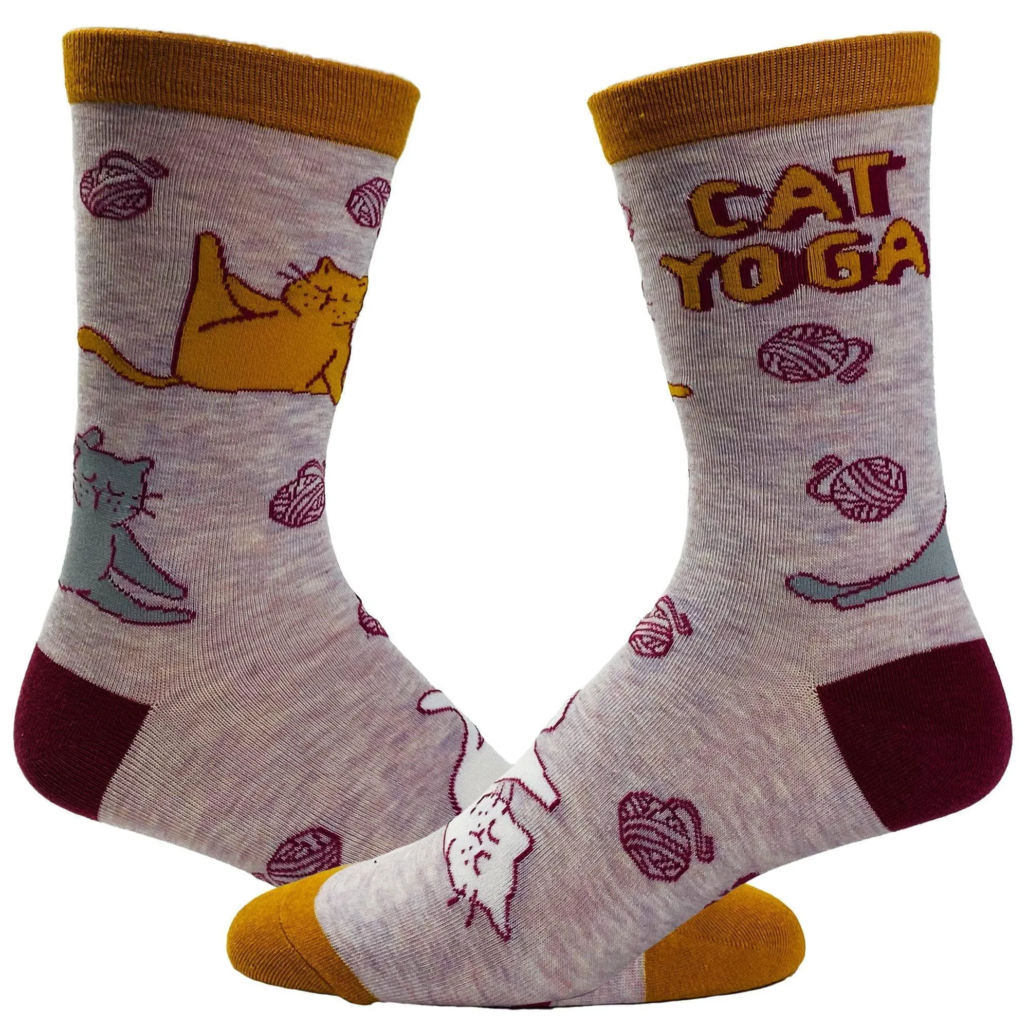 Women's Cat Yoga Socks sold by Crazy Dog T-Shirts