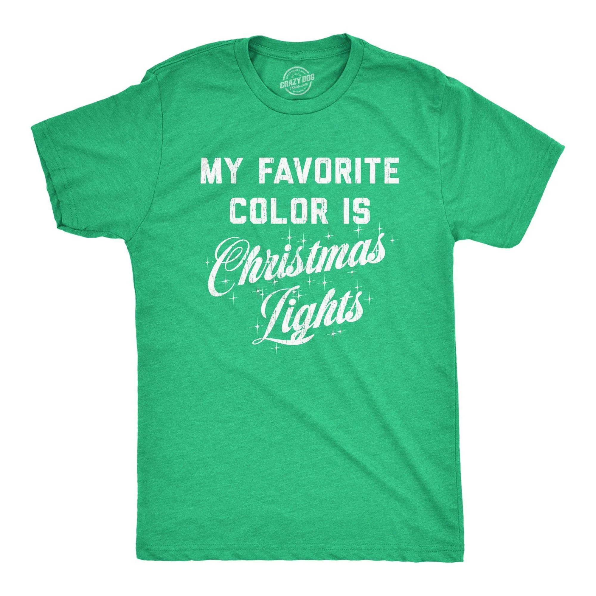 My Favorite Color Is Christmas Lights Men's T Shirt sold by Crazy Dog T-Shirts product image thumbnail 3