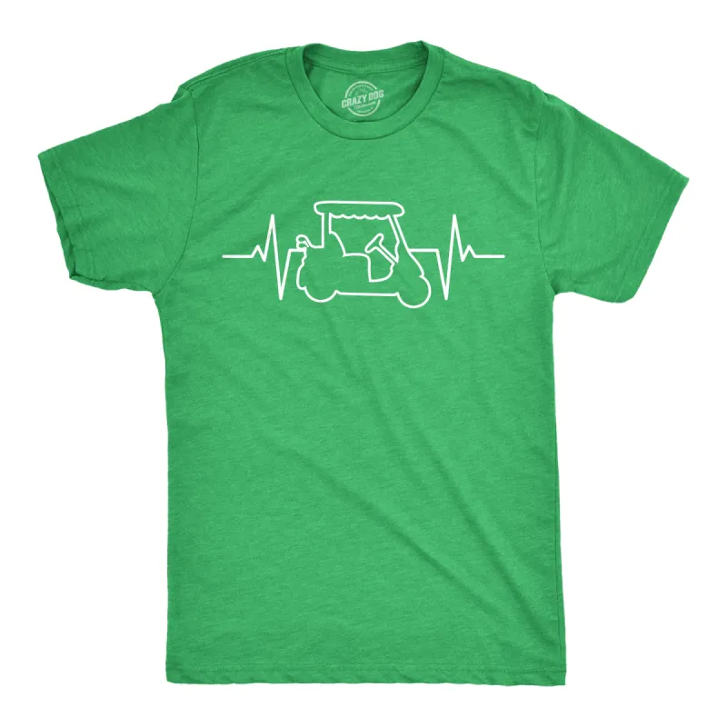 Golf Cart Heart Beat Men's T Shirt sold by Crazy Dog T-Shirts
