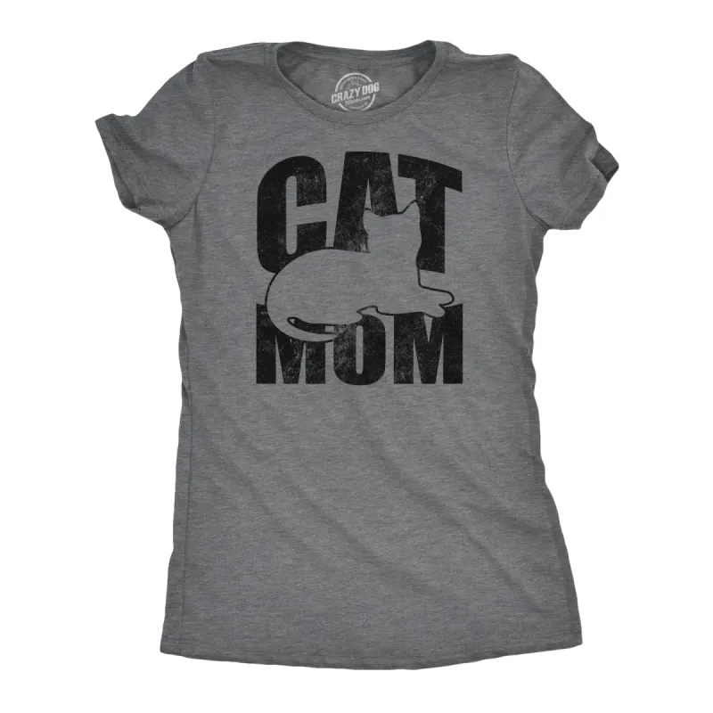 Cat Mom Outline Women's T Shirt sold by Crazy Dog T-Shirts