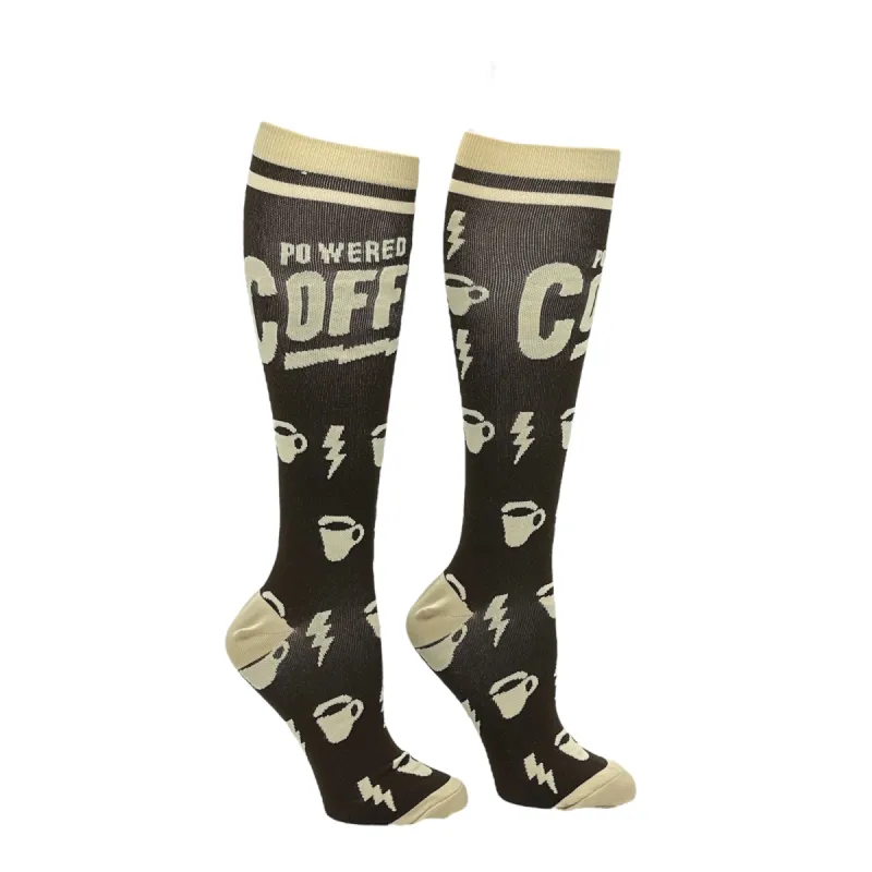 Powered By Coffee Compression Socks sold by Crazy Dog T-Shirts
