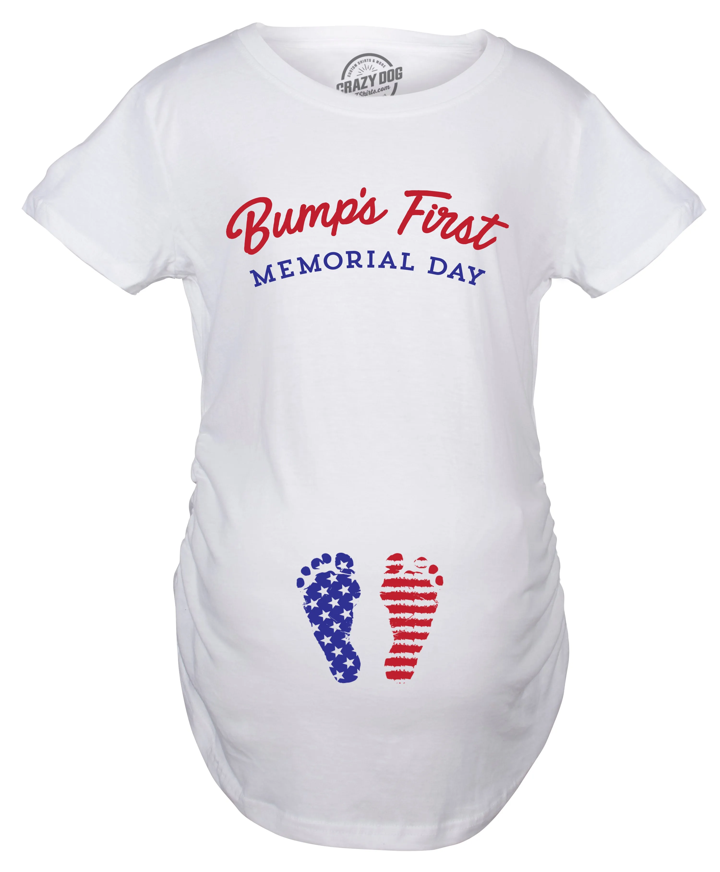 Bump's First Memorial Day Maternity T Shirt sold by Crazy Dog T-Shirts product image thumbnail 2