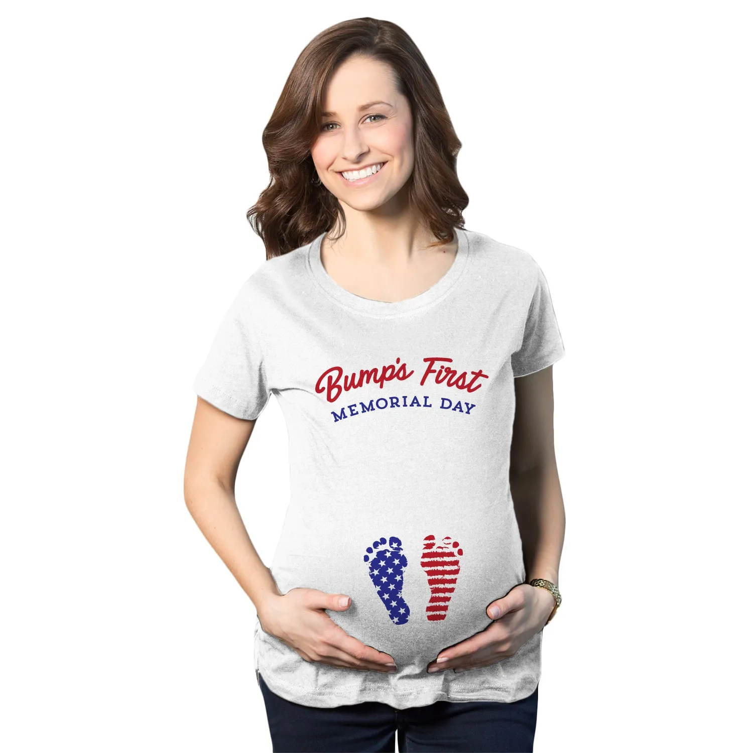 Bump's First Memorial Day Maternity T Shirt sold by Crazy Dog T-Shirts