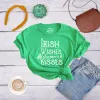 Irish Wishes And Shamrock Kisses Women's T Shirt sold by Crazy Dog T-Shirts