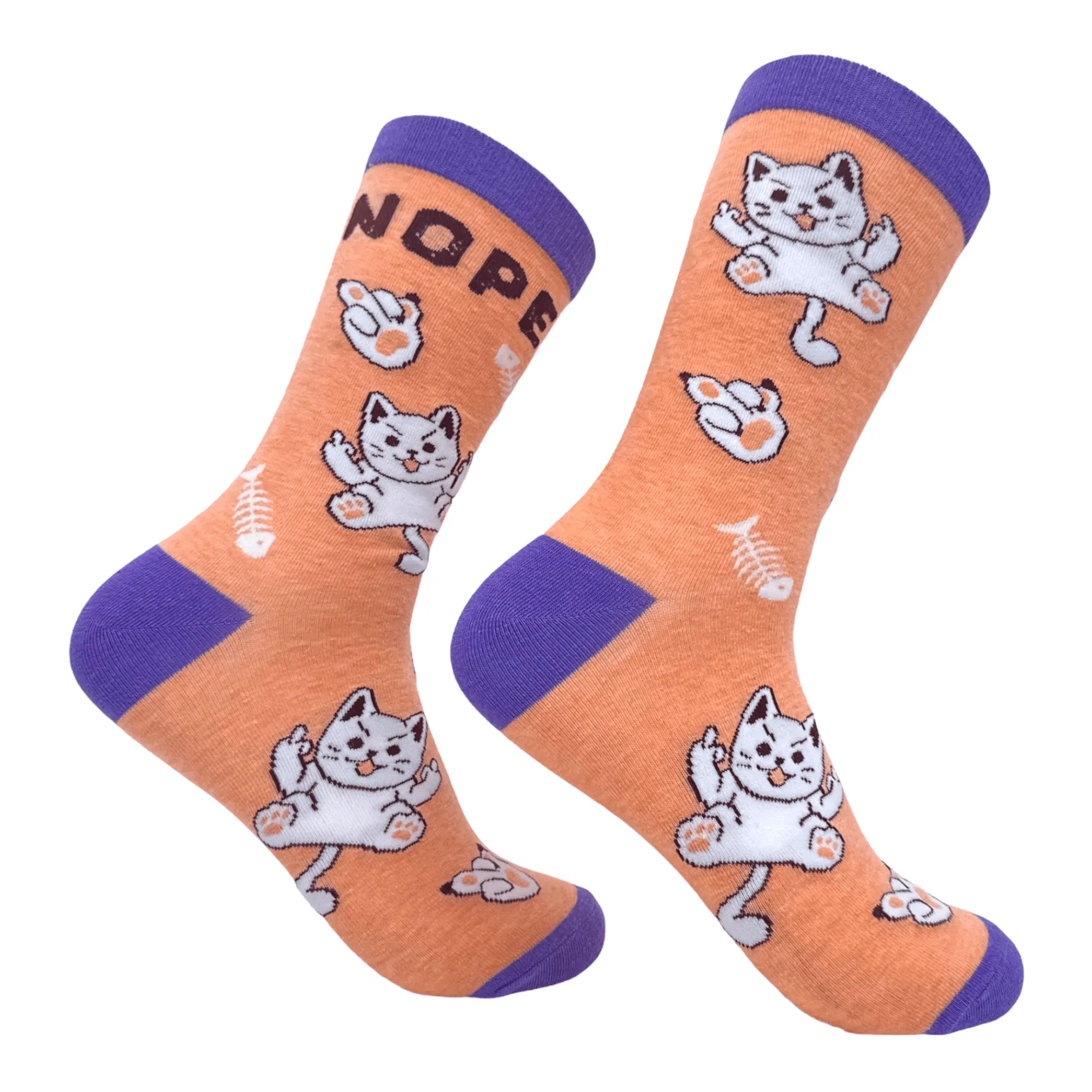 Women's Nope Cat Socks sold by Crazy Dog T-Shirts