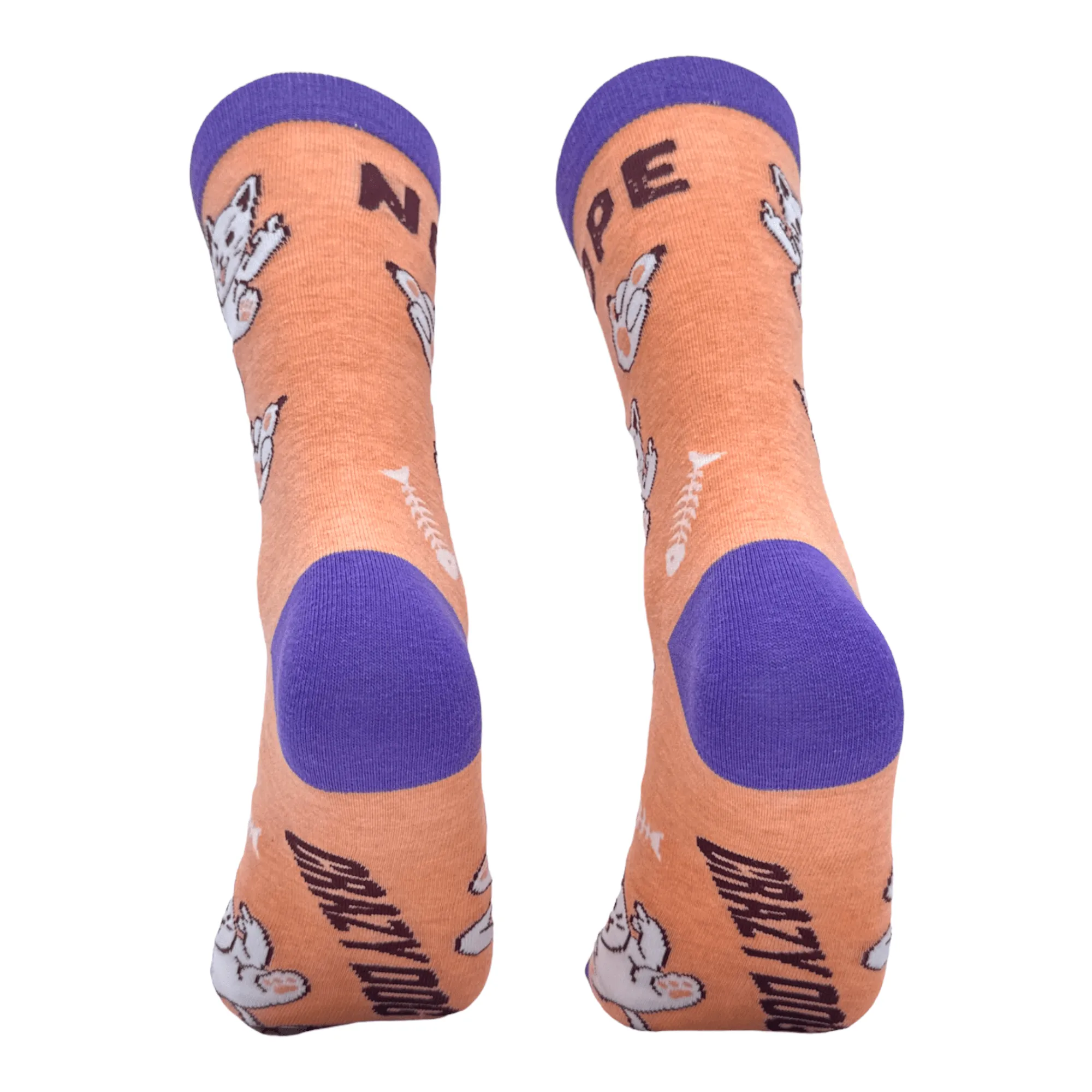 Women's Nope Cat Socks sold by Crazy Dog T-Shirts product image thumbnail 4