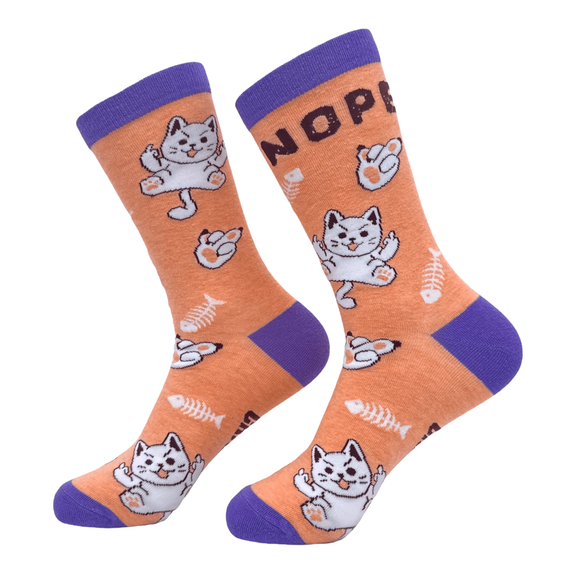 Women's Nope Cat Socks sold by Crazy Dog T-Shirts product image thumbnail 2