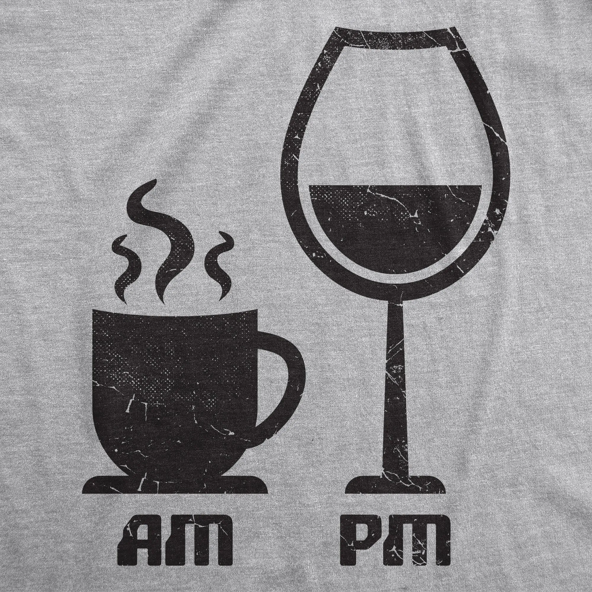 AM Coffee PM Wine Women's T Shirt sold by Crazy Dog T-Shirts product image thumbnail 2