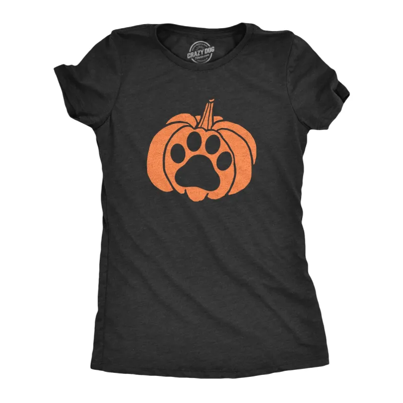 Pumpkin Paw Women's T Shirt sold by Crazy Dog T-Shirts