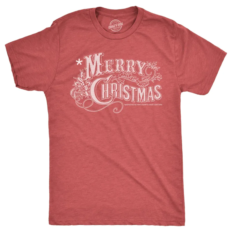 Merry Christmas Credit Card Men's T Shirt sold by Crazy Dog T-Shirts