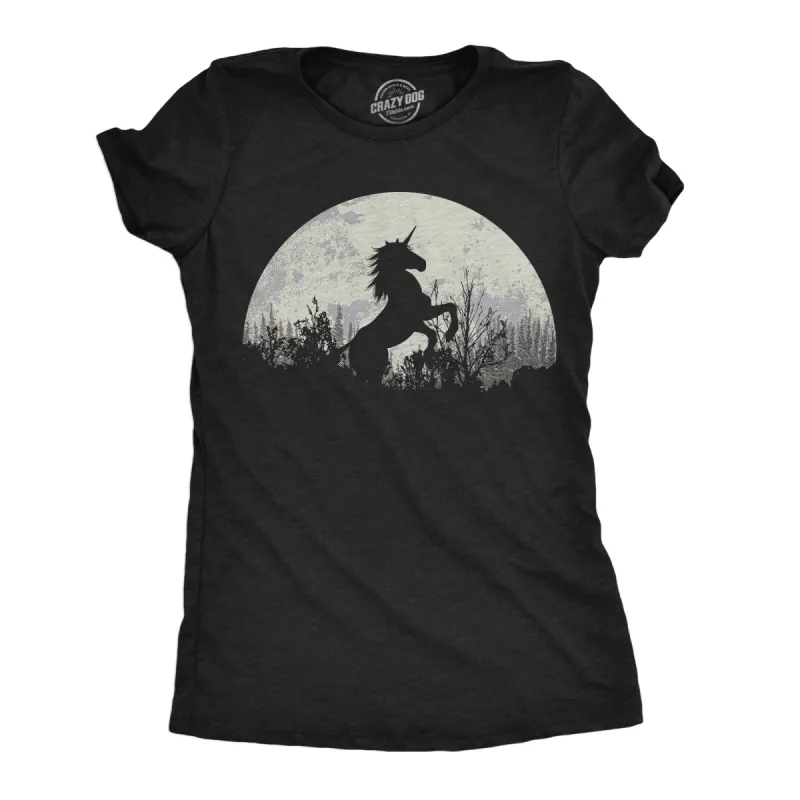 Moon Unicorn Women's T Shirt sold by Crazy Dog T-Shirts