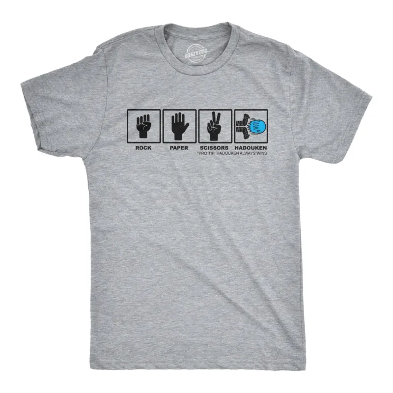 Rock Paper Scissors Hadouken Men's T Shirt sold by Crazy Dog T-Shirts