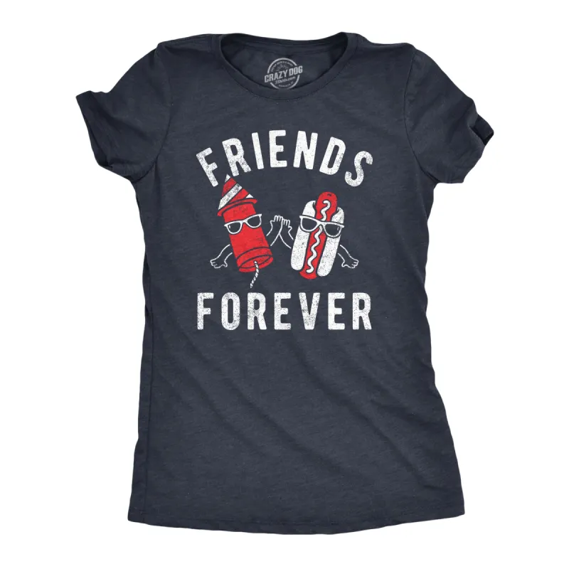 Friends Forever Firecracker Hot Dog Women's T Shirt sold by Crazy Dog T-Shirts