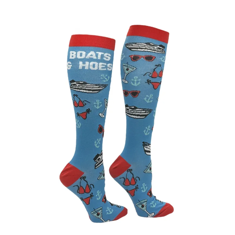 Boats And Hoes Compression Socks sold by Crazy Dog T-Shirts
