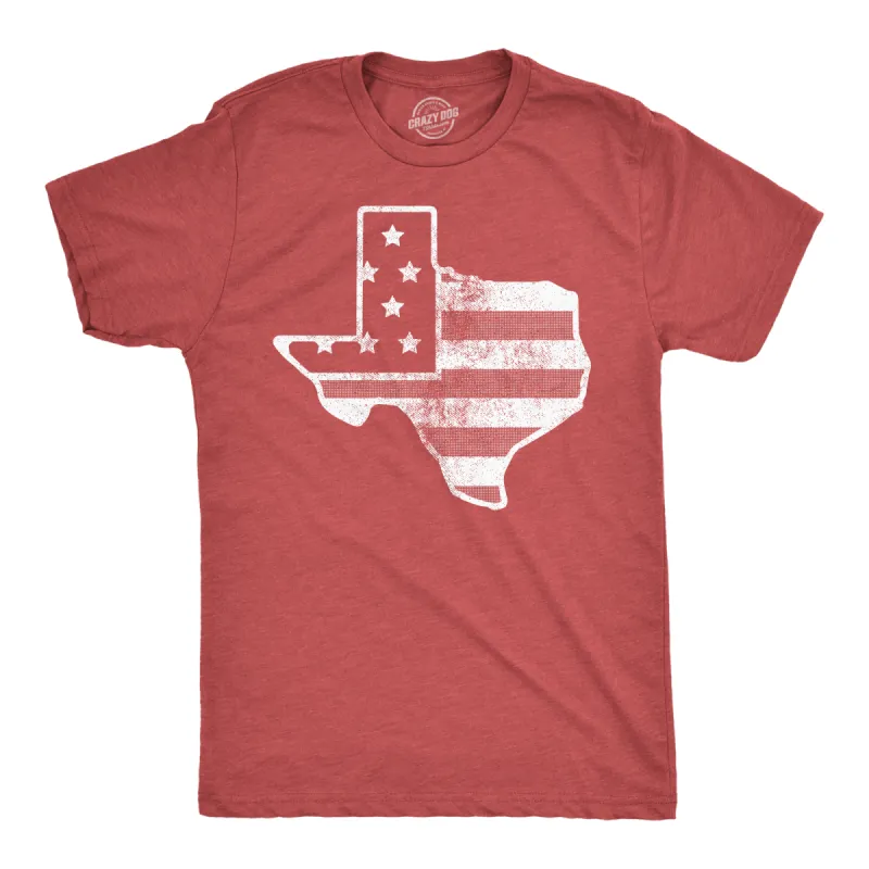 American Flag Texas Men's T Shirt sold by Crazy Dog T-Shirts