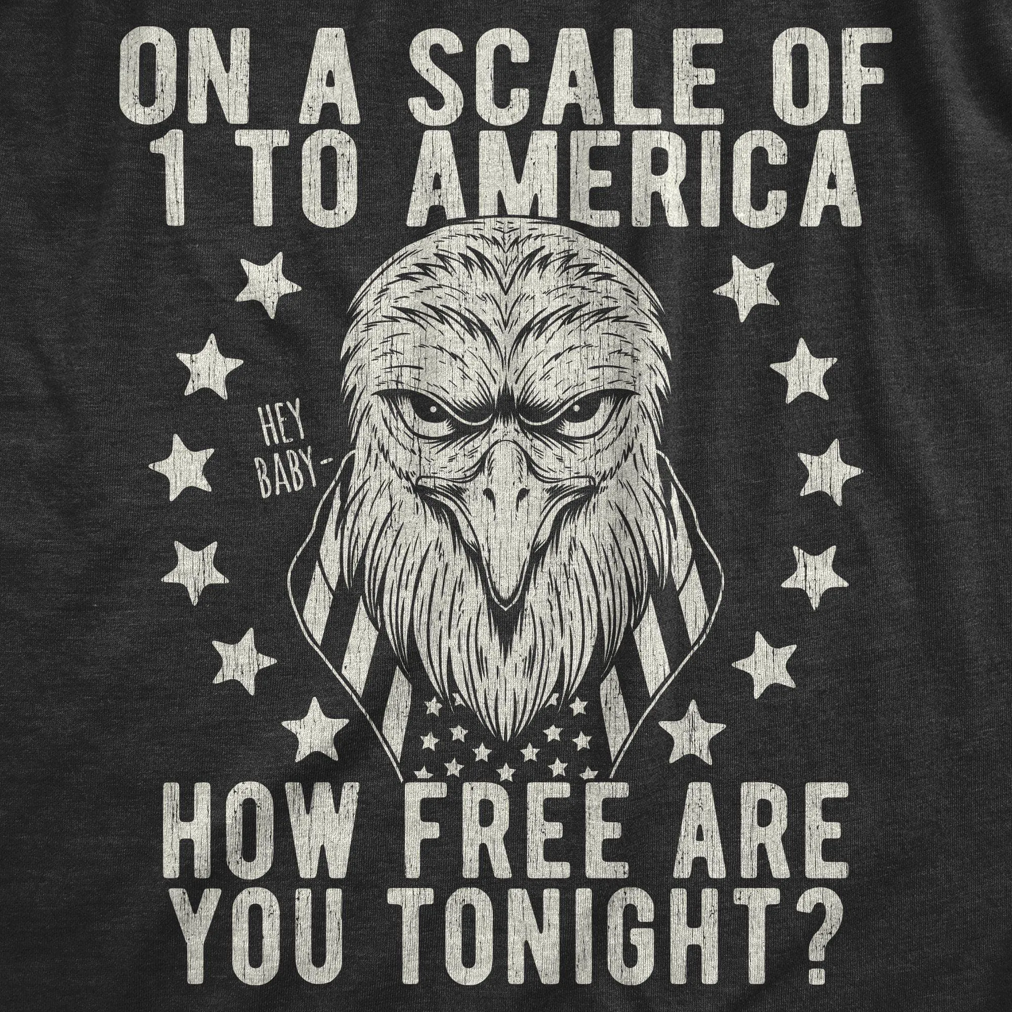 On A Scale Of 1 To America How Free Are You Women's T Shirt sold by Crazy Dog T-Shirts product image thumbnail 2
