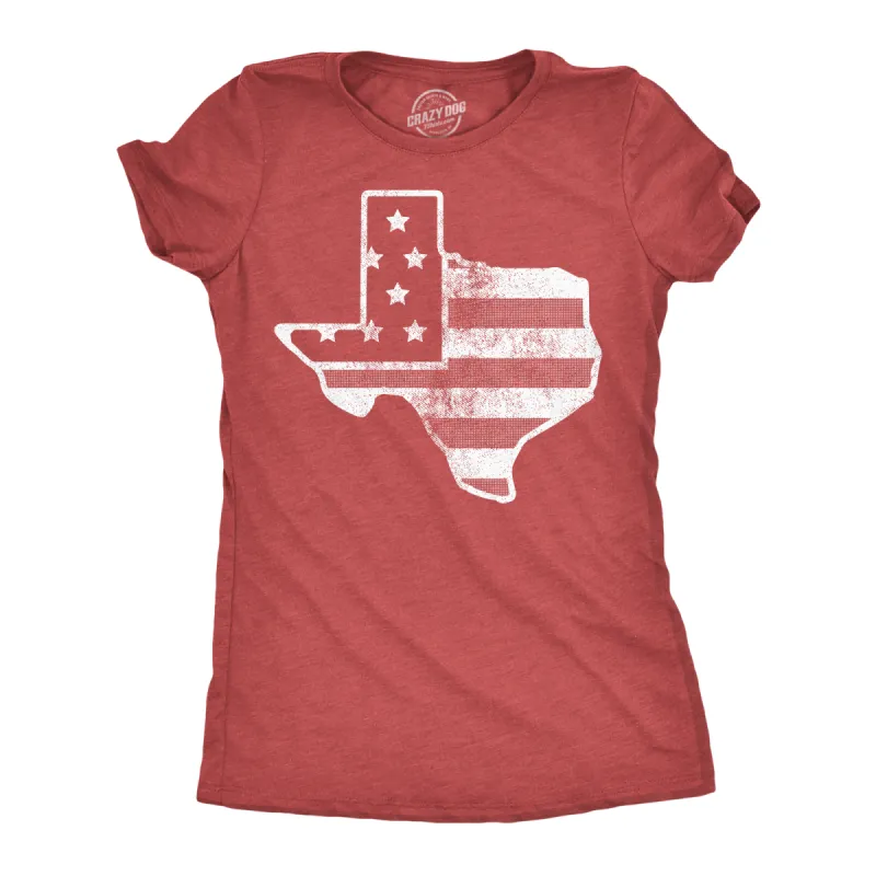 American Flag Texas Women's T Shirt sold by Crazy Dog T-Shirts