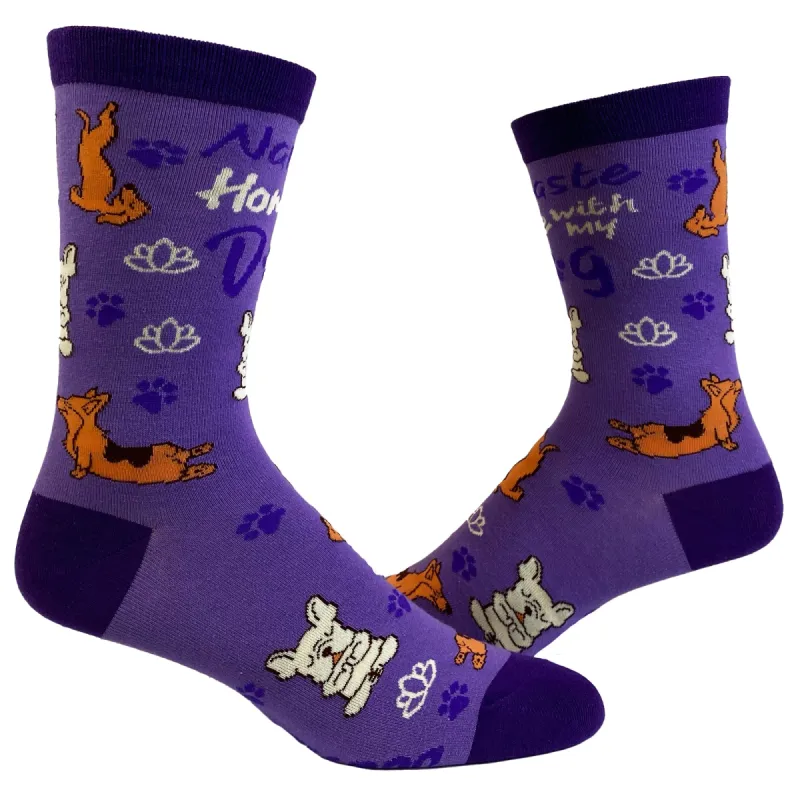 Womens Namaste Home With My Dog Socks sold by Crazy Dog T-Shirts
