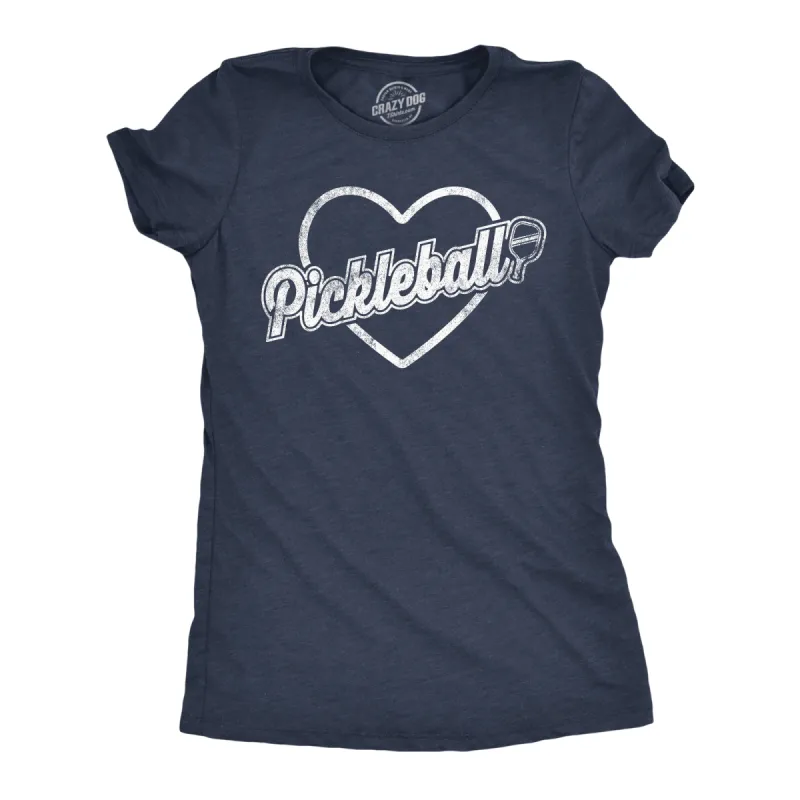Pickleball Heart Women's T Shirt sold by Crazy Dog T-Shirts