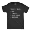 Car Things I Want Men's T Shirt sold by Crazy Dog T-Shirts