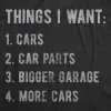 Car Things I Want Men's T Shirt sold by Crazy Dog T-Shirts