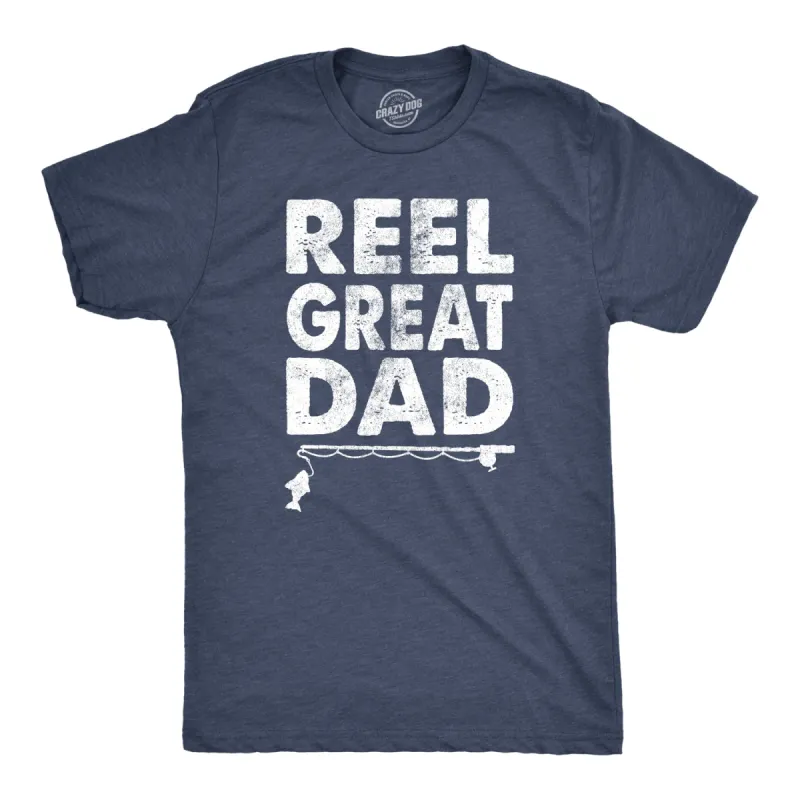 Reel Great Dad Men's T Shirt sold by Crazy Dog T-Shirts