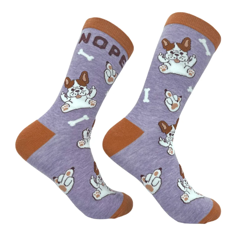 Women's Nope Dog Socks sold by Crazy Dog T-Shirts