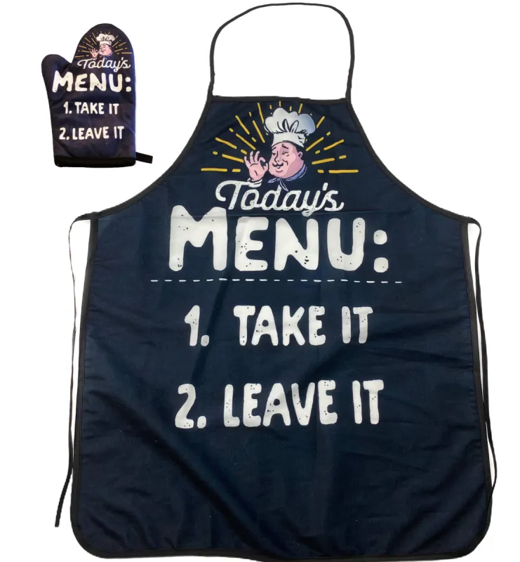Today's Menu Take It Or Leave It Oven Mitt + Apron Bakeware sold by Crazy Dog T-Shirts
