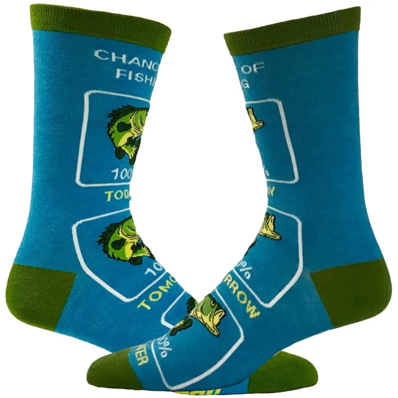 Men's Chance Of Fishing Socks sold by Crazy Dog T-Shirts