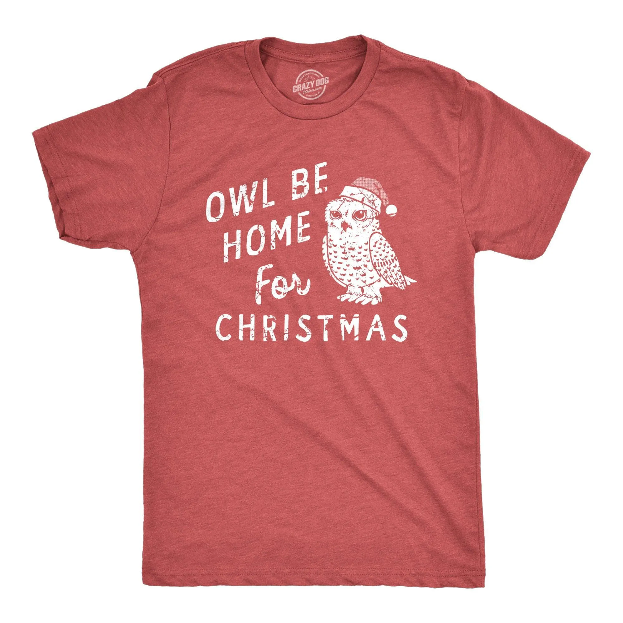 Owl Be Home For Christmas Men's T Shirt sold by Crazy Dog T-Shirts