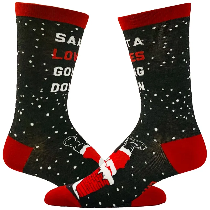 Men's Santa Loves Going Down Socks sold by Crazy Dog T-Shirts