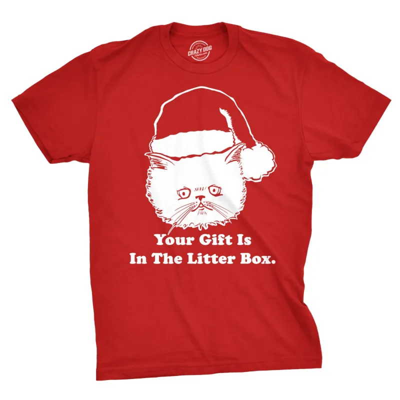 Gift Is In The Litter Box Men's T Shirt sold by Crazy Dog T-Shirts