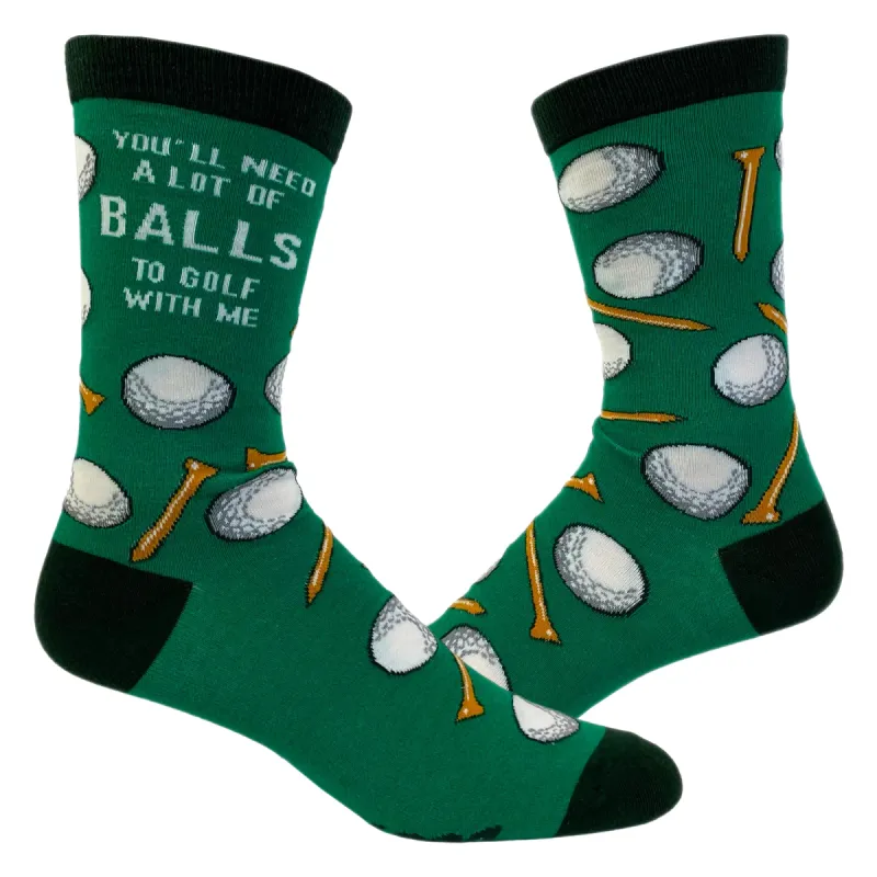 Mens You'll Need A Lot Of Balls To Golf With Me Socks sold by Crazy Dog T-Shirts