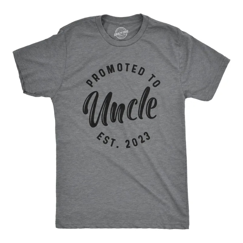 Promoted to Uncle 2023 Men's T Shirt sold by Crazy Dog T-Shirts